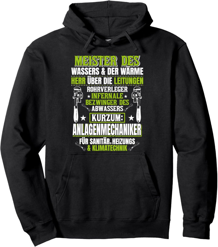 Installateur Werkzeug Heizungsbauer Anlagenmechaniker Ingeni Pullover Hoodie
