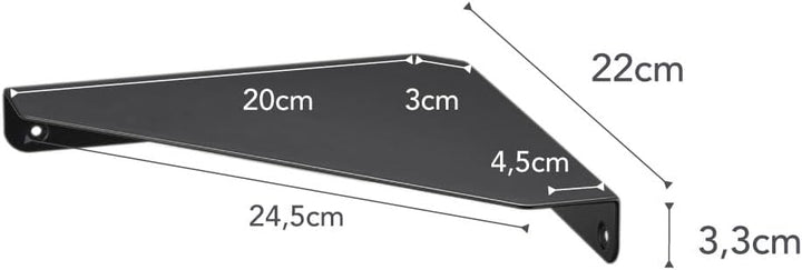 Yamazaki 6912 TOWER Wandmontiertes Eckregal, schwarz, Stahl, minimalistisch, 22 x 22 x 3.3 cm One Si