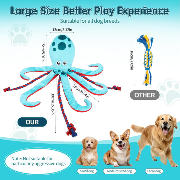 Baumwollseil interaktives Spielzeug kein stopfendes Crinkle-Plüsch-Hundespielzeug Hunde-Quietschspie
