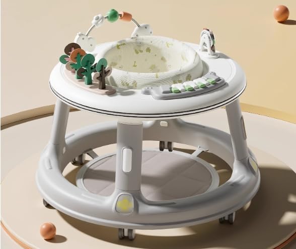Lauflernhilfe, Baby Walker Höhenverstellbar mit 360° Drehbares Sitzkissen,Überrollsicherer Lauflernw