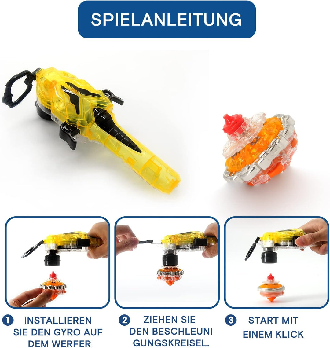 INFINITY NADO Non Stop Battle Arena Set, Packung mit 2 Tops von ARE'S Wings und Cracking Panzer, Kre