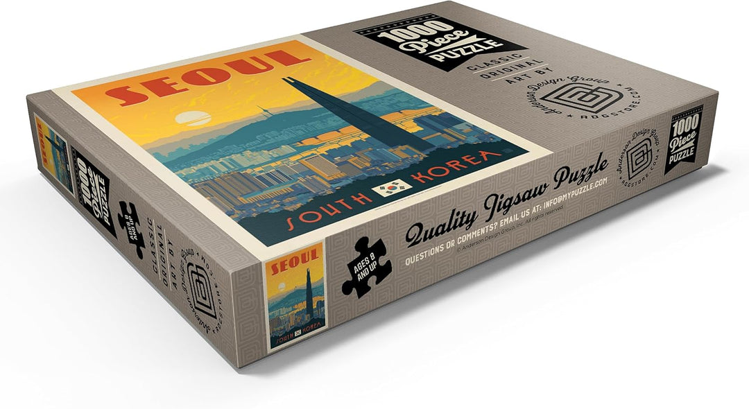 Südkorea: Seoul, Vintage Poster - Premium 1000 Teile Puzzle - MyPuzzle Sonderkollektion von Anderson