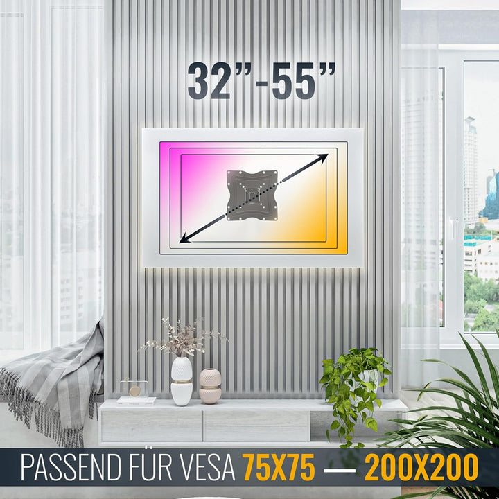RICOO TV Wandhalterung Fernseher Halterung S1222 schwenkbar neigbar Fernsehhalterung für 32-55 Zoll