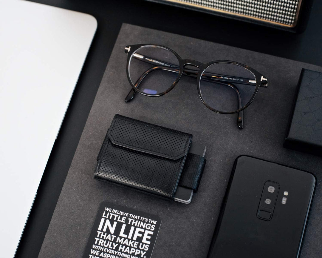 Jaimie Jacobs Minimalist Wallet Nano Boy Pocket Mini Geldbörse aus Textil mit Zugband schmaler Karte