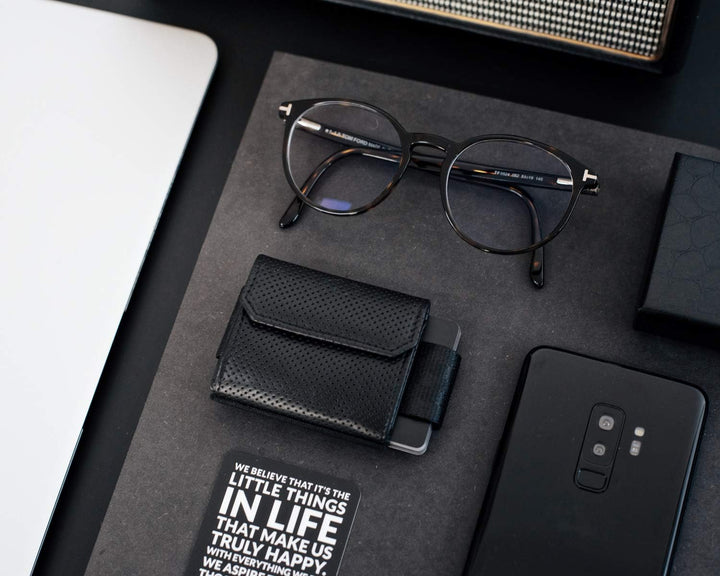 Jaimie Jacobs Minimalist Wallet Nano Boy Pocket Mini Geldbörse aus Textil mit Zugband schmaler Karte
