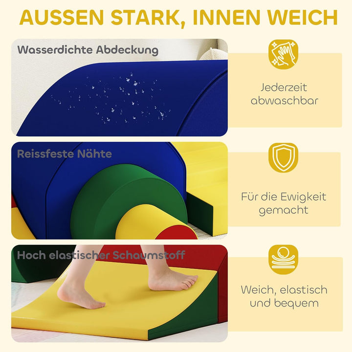 AIYAPLAY Schaumstoff Bausteine Kinder 5 TLG. Klettern Softbausteine Riesenbausteine Grossbausteine B