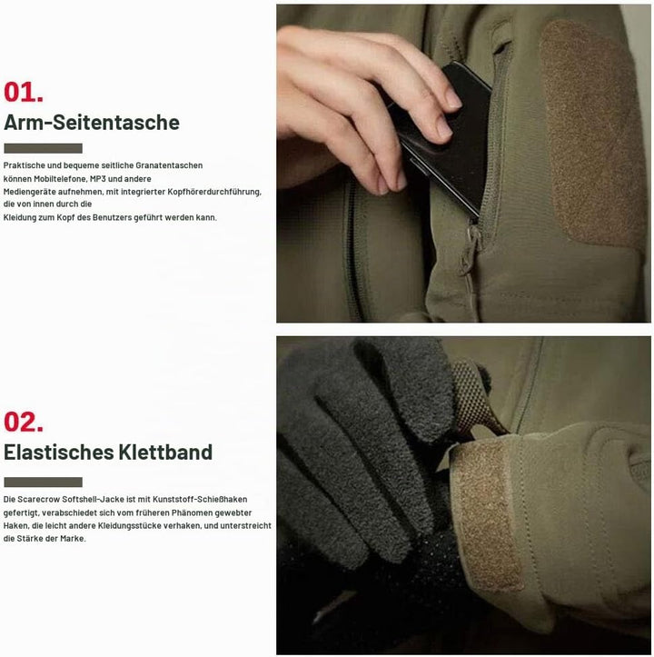 MakingDa Wasserdichte Herren-Jacke, lässiger Kapuzenmantel, Softshell-Fleece-gefüttert, Laufjacken,