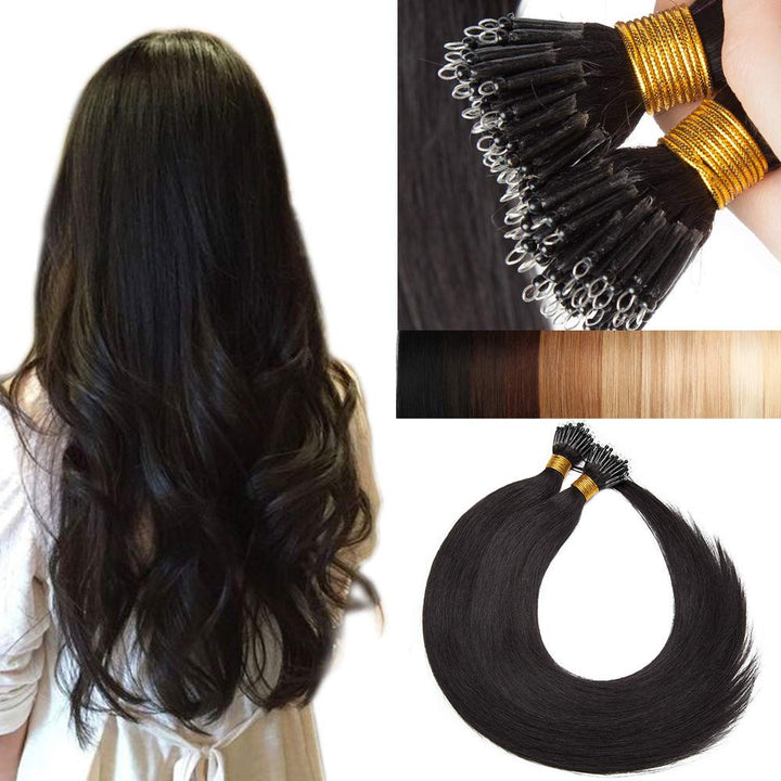 SEGO Nanoring Extension Echthaar 1g Loop Haarverlängerung Haarteile 50 Strähnen Glatt 100% Remy Huma