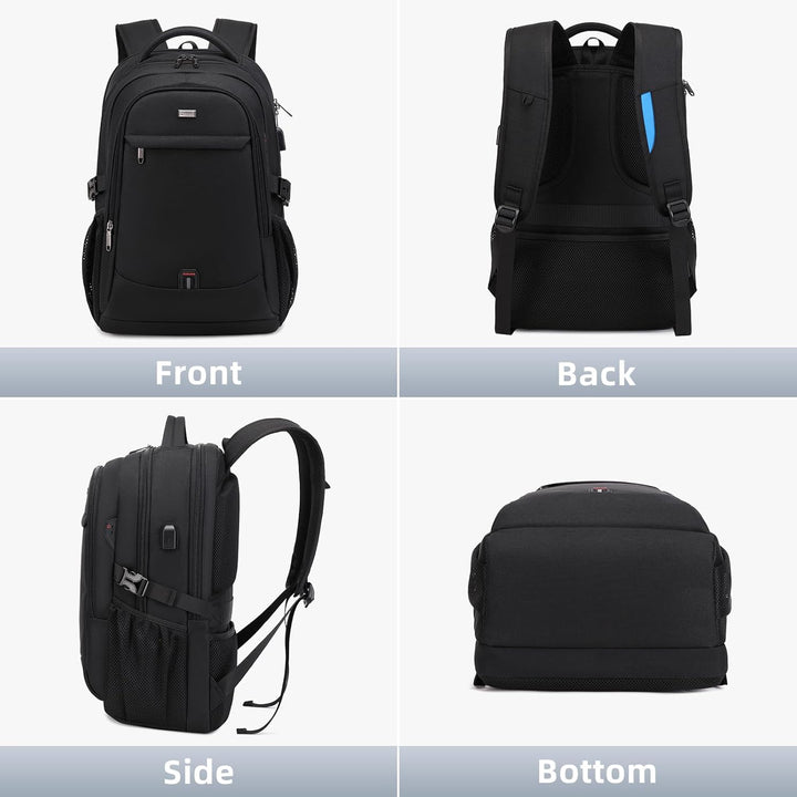 VINBAGGE Rucksack Herren Wasserdicht 15.6 Zoll Laptop Rucksack Anti Diebstahl mit USB-Anschluss Schu