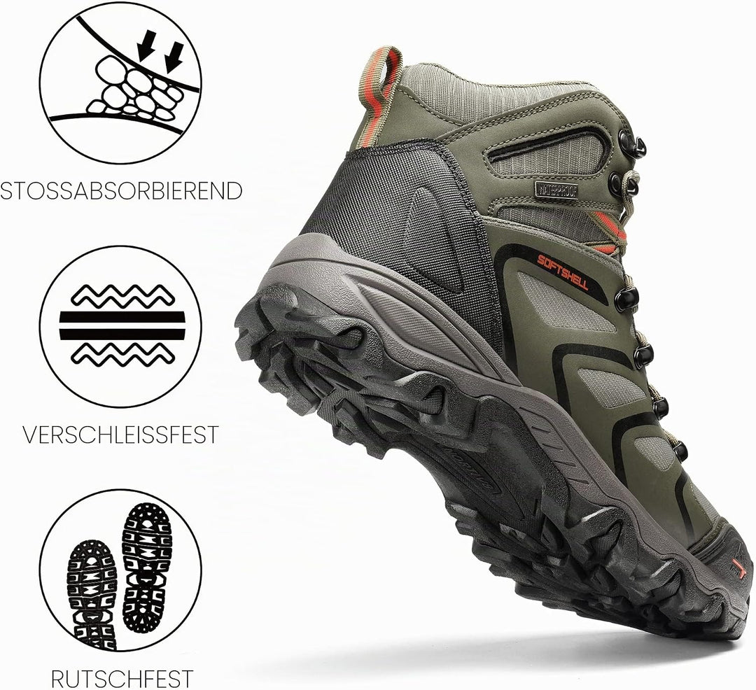 NORTIV 8 Herren-Wanderstiefel, wasserdichte Outdoor-Trekkingstiefel 42 EU Armee Grün, 42 EU Armee Gr