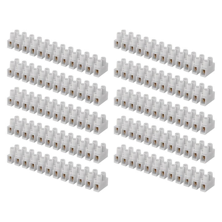 EMOS 10er Pack Anschlussklemme für 1,5 mm² - 6 mm² Draht, 10x Riegel mit 12 Stück, 450 V~/41 A, weis