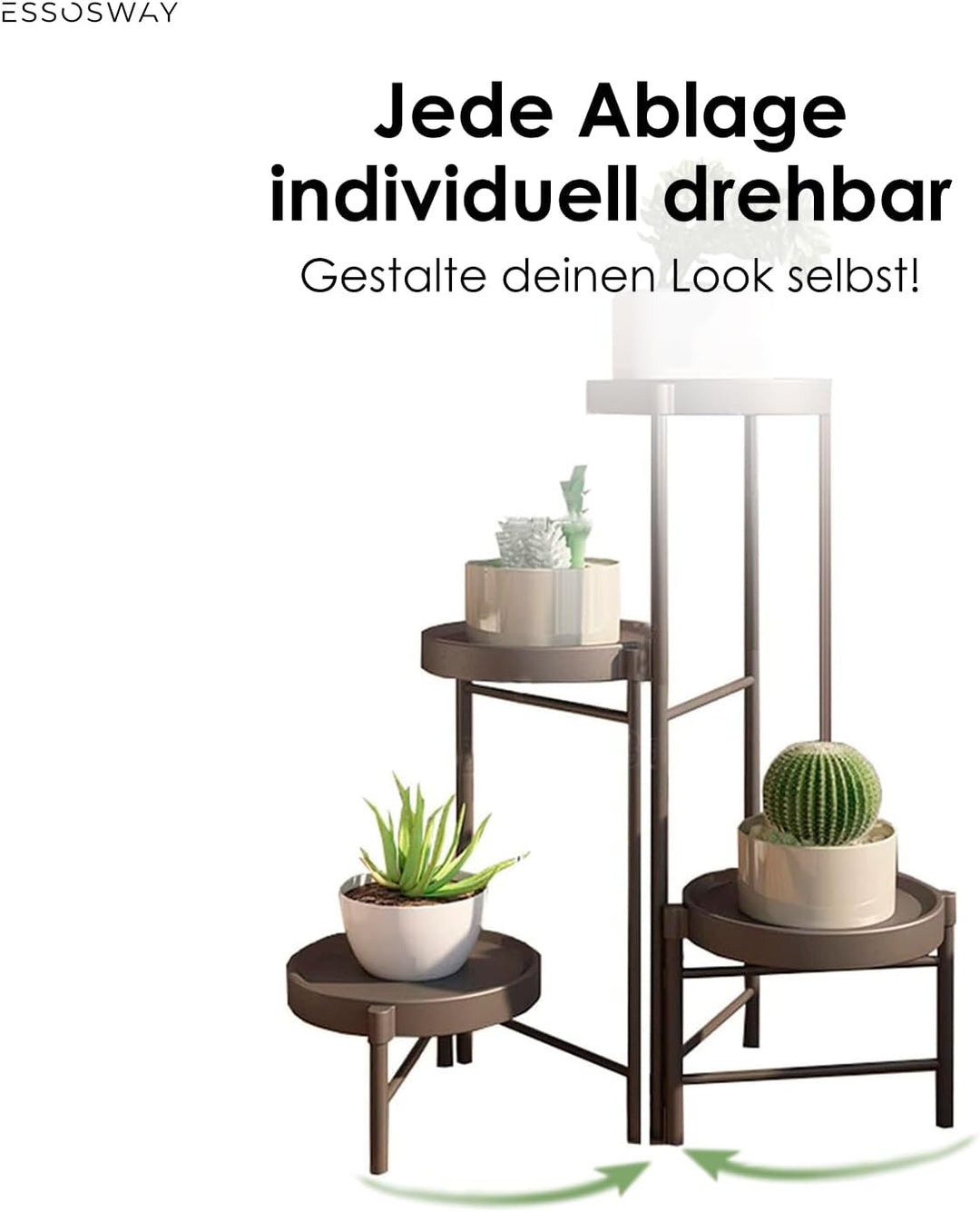Blumenständer Pflanzenständer - Indoor - Pflanzenregal Blumentreppe Blumenregal Metall - 4 Etagen -