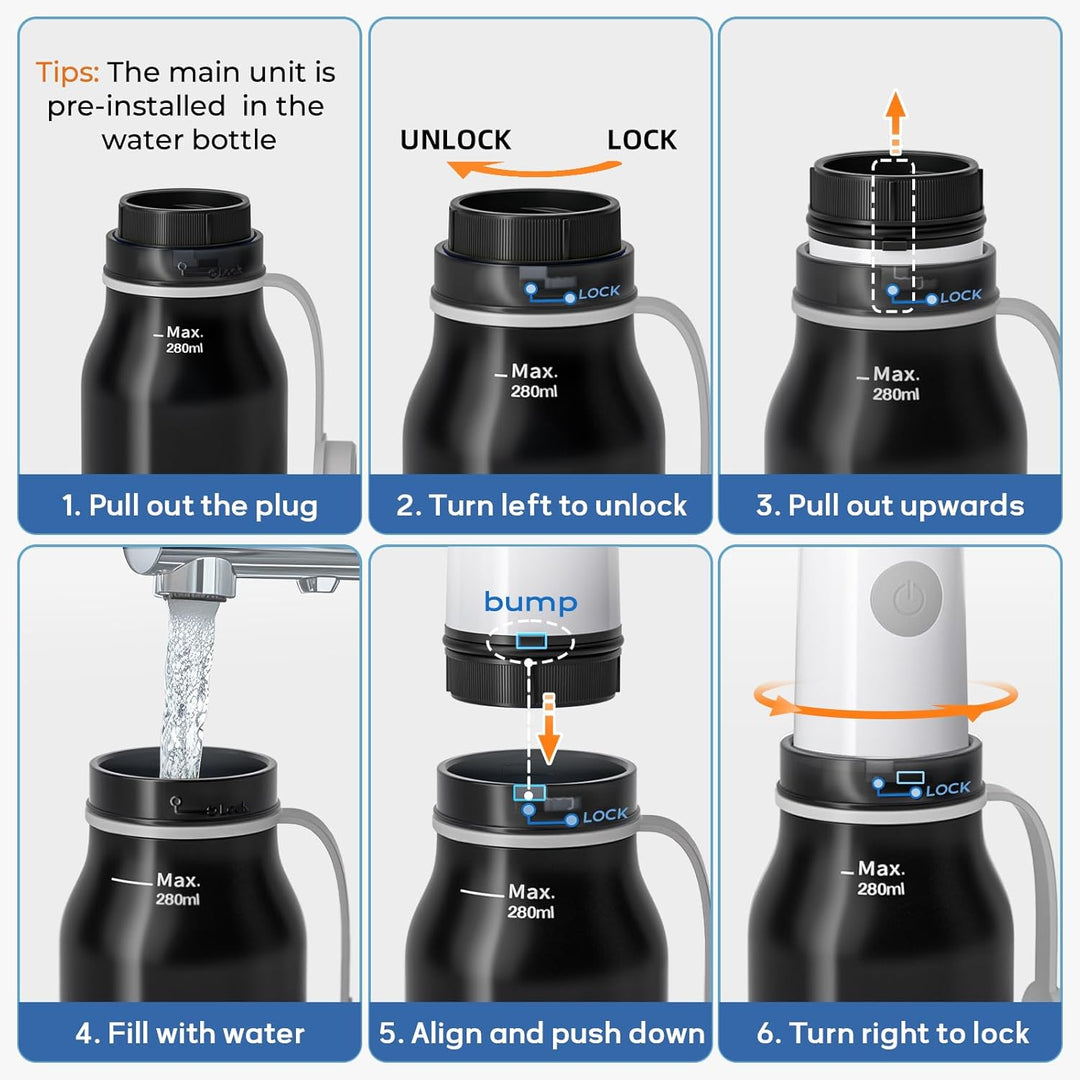 BIGCOW Tragbare Bidet mit 3 Sprühmodi | Elektrische Po Dusche | IPX7 Wasserschutz & Druckregulierung