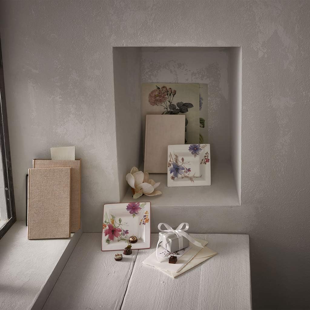 Villeroy und Boch Mariefleur Gifts quadratische Schale, Premium Porzellan, 14 x 14cm Schale quadrati