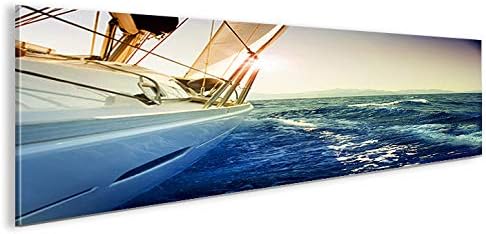 islandburner Bild Bilder auf Leinwand Segelyacht Panorama XXL Poster Leinwandbild Wandbild Art up Yo
