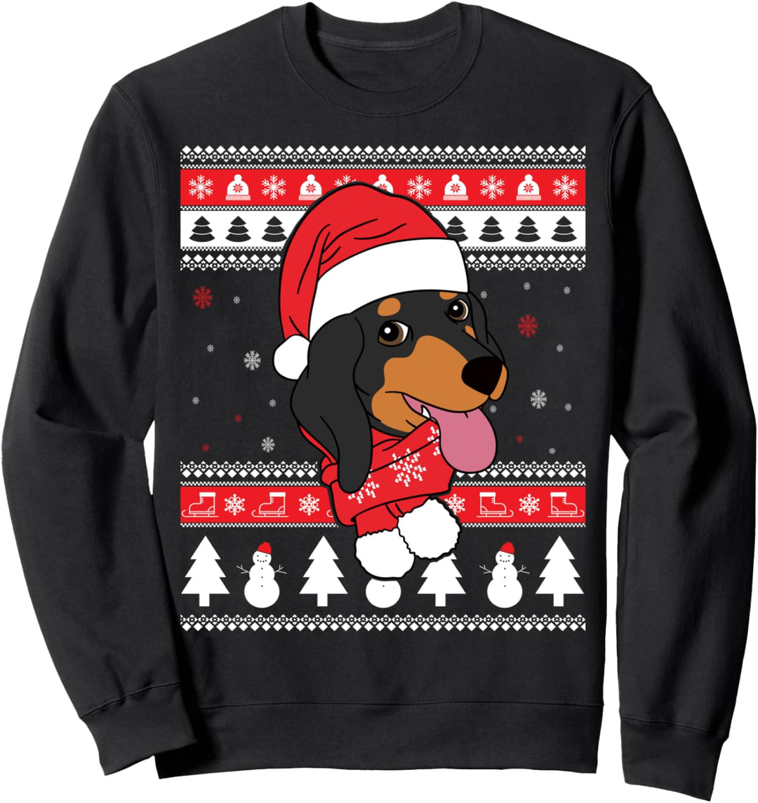 Dackel Lustiger Hund Hässliche Weihnachten Geschenk Sweatshirt