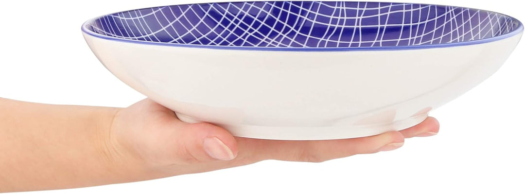vancasso Takaki Suppenteller aus Porzellan, 4-teilig Set Tiefteller, Ø 21,5 cm Teller Set,700ML 4-te