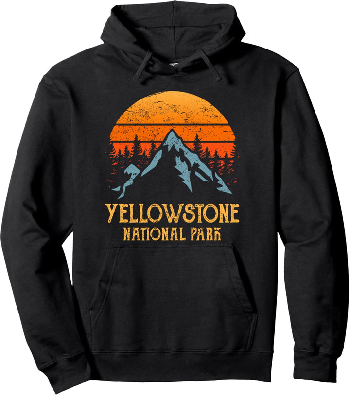 Vintage Yellowstone NP Retro Berge Yellowstone Pullover Hoodie