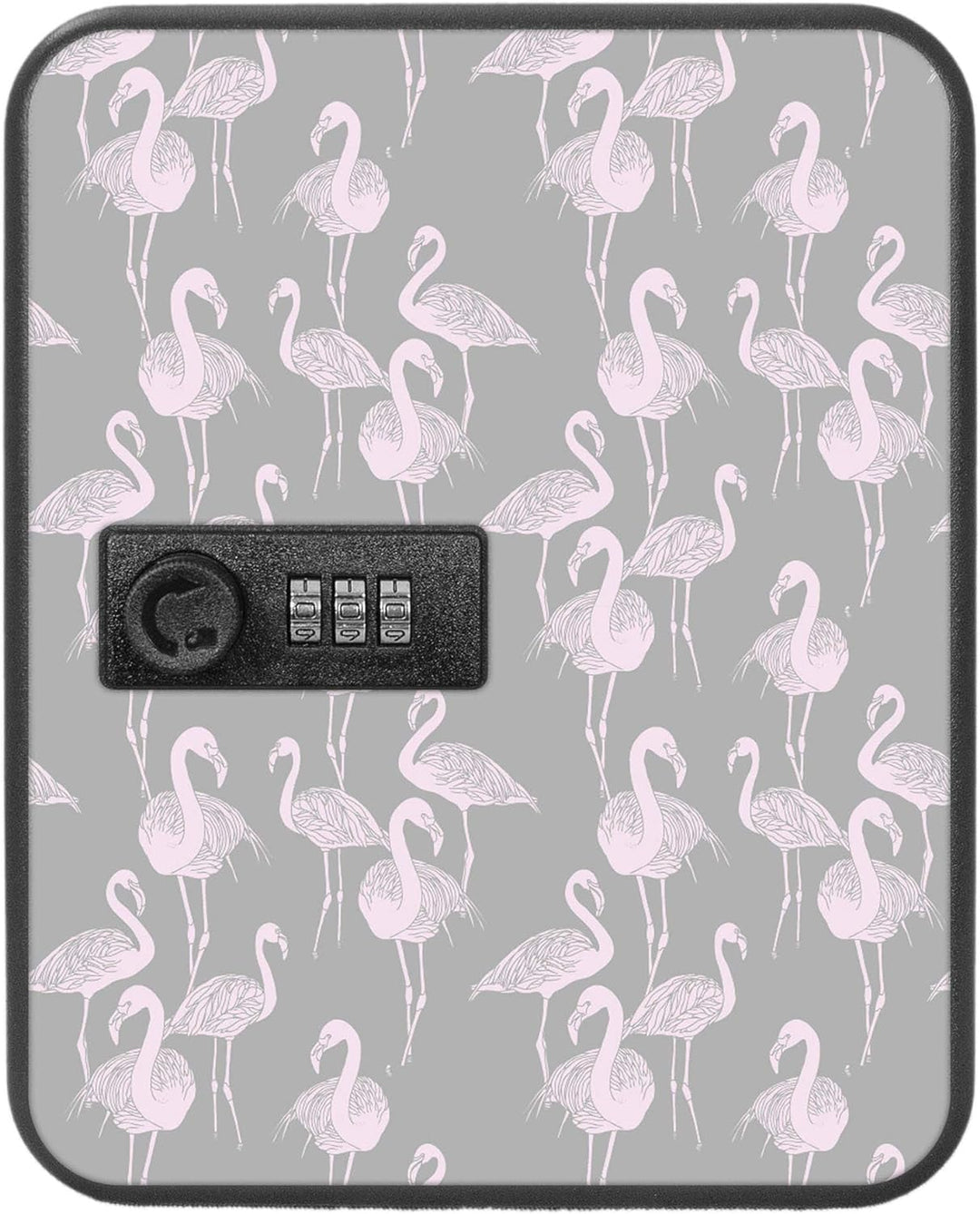 banjado® Burg-Wächter® abschliessbarer Schlüsselkasten mit Motiv Flamingos Blass für 20 Schlüssel -