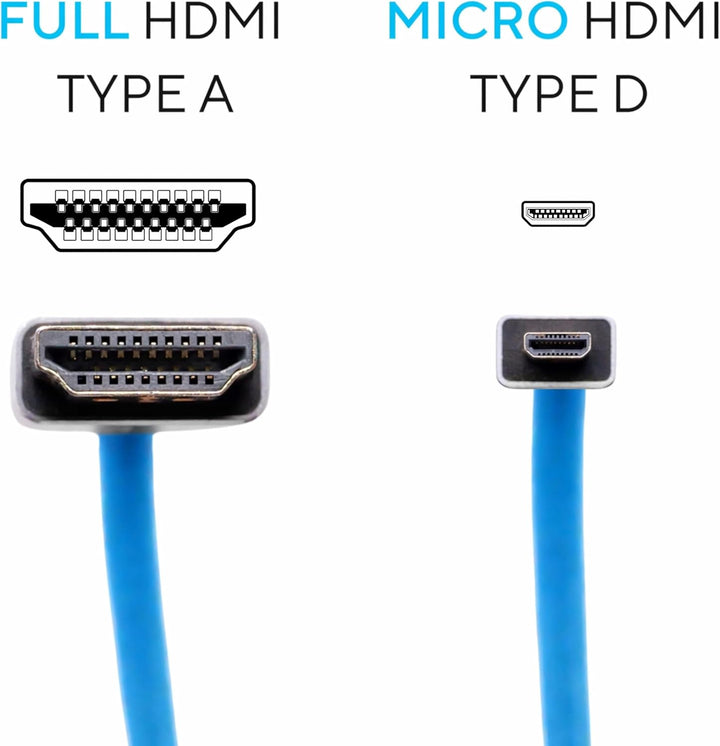 Kondor Blue Spiralkabel Micro HDMI auf Full HDMI, 30,5 cm (12-24 Zoll) 12~24 Inch | Coiled Micro HDM