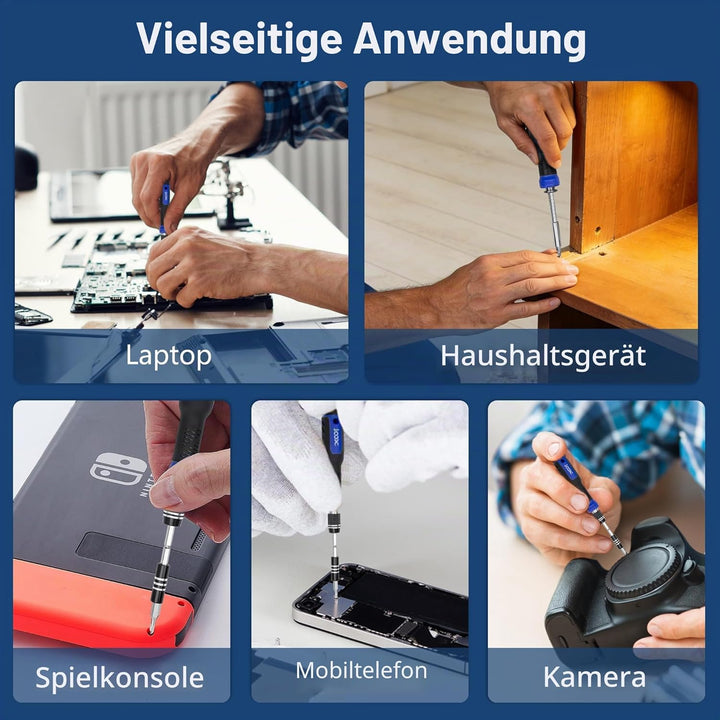 XOOL 200 in 1 Feinmechaniker Schraubendreher Set, Magnetischer Mini Feinmechaniker Werkzeug Set, Rep