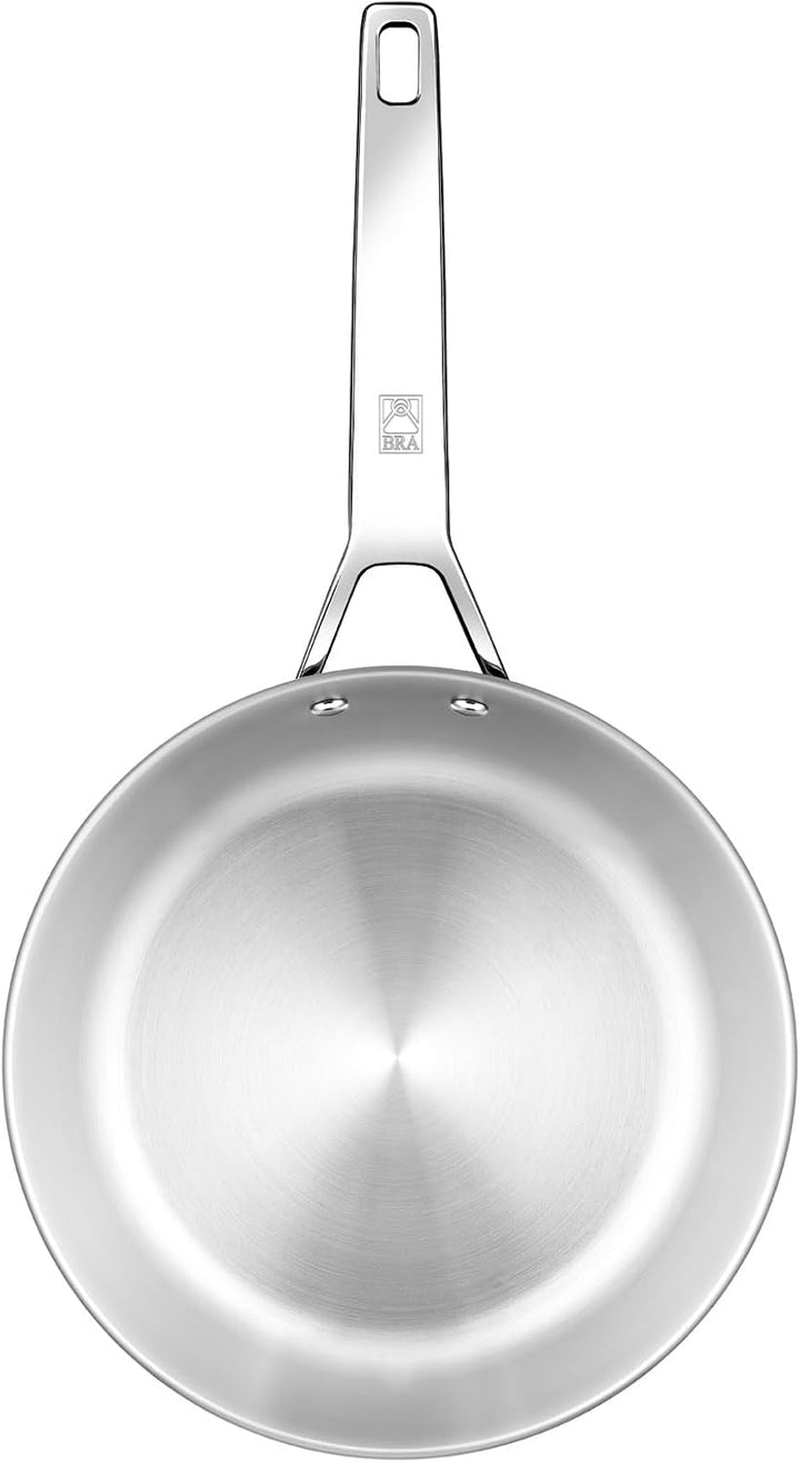 BRA Signature | Tiefe 24-cm-Pfanne, Edelstahl 18/10 | Ohne Antihaftbeschichtung, dreifacher Diffusor