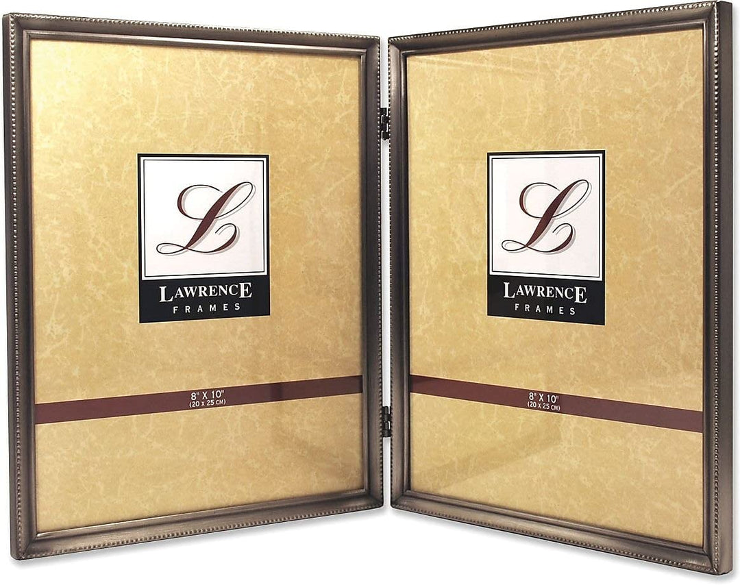 Lawrence Frames Doppel-Bilderrahmen, 20,3 x 25,4 cm, Antik-Zinn-Design zinnfarben 8x10 Double, zinnf