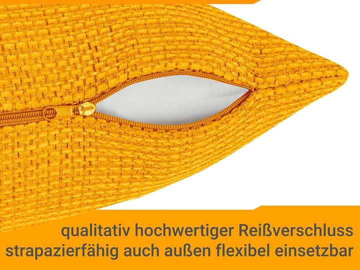 npluseins 2er Pack Kissenhüllen mit Struktur-Muster - Polsteroptik 617.767, 1 Pack (2 Stück) - Kisse
