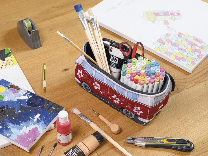 BRISA VW Collection - T1 Bulli Bus Kulturbeutel Kosmetiktasche | Volkswagen Universaltasche Waschbeu
