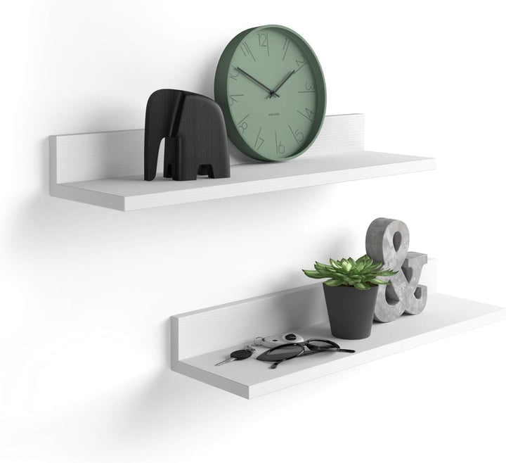 MOBILI FIVER, 2-er Set Rachele Regale, Esche, Weiss, Made In Italy 80 x 17 x 8 cm Esche Weiss, 80 x