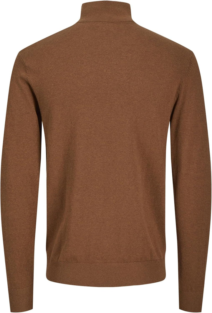 JACK & JONES Male Strickjacke mit Viertelreissverschluss Einfarbig Strickjacke mit Viertelreissversc