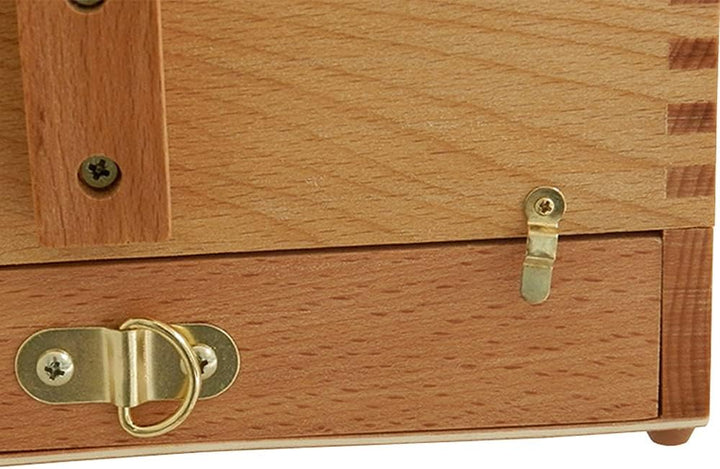 Artina Malkasten Vannes - Utensilienbox - Malkoffer aus Holz mit 4 Staufächern, Holzkoffer 39x23x17,