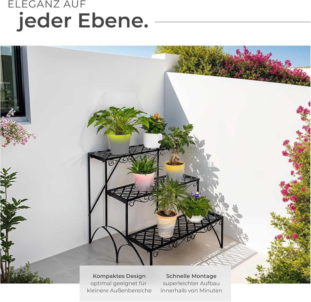 tectake Pflanzentreppe Blumenbank 3 Stufen - belastbar bis 30 kg - ca. 60x60x60cm - Diverse Modelle