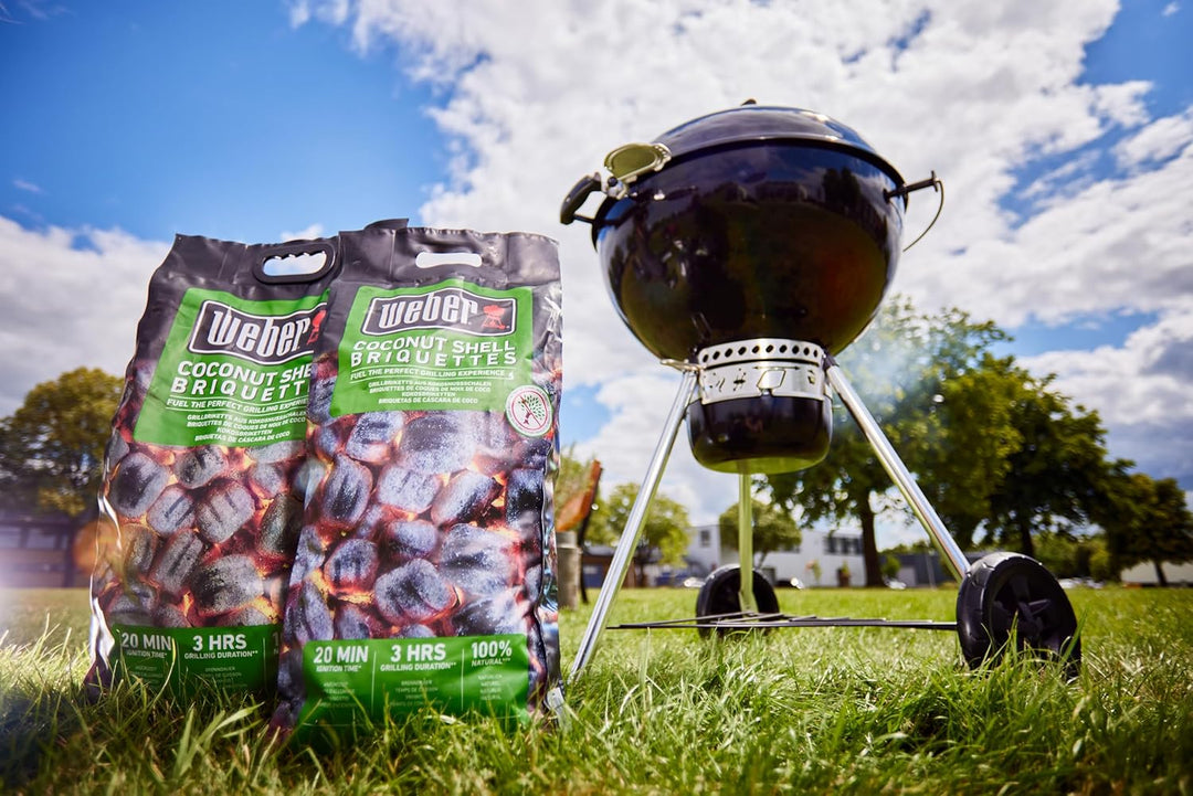 Weber Grill-Briketts aus Kokosnussschalen (8kg Sack), leistungsstark, für Lange und konstante Glut,