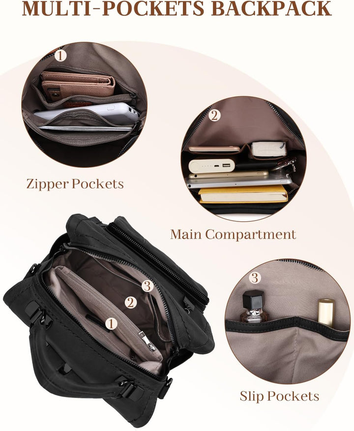 RAVUO Damen Rucksack,PU Leder Rucksack Mode Rucksäcke Rucksackhandtaschen Schulrucksäcke Reise Daypa