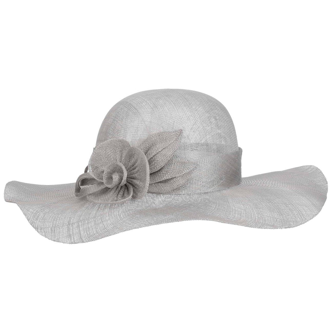 Seeberger Jella Flower Sinamay Strohhut Damenhut Anlasshut Sinamayhut 54-57 Grau, 54-57 Grau