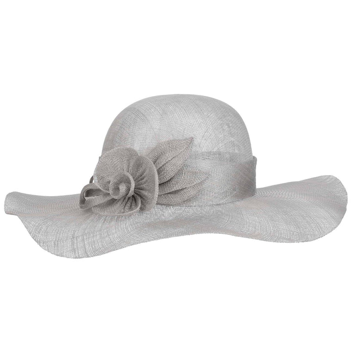 Seeberger Jella Flower Sinamay Strohhut Damenhut Anlasshut Sinamayhut 54-57 Grau, 54-57 Grau