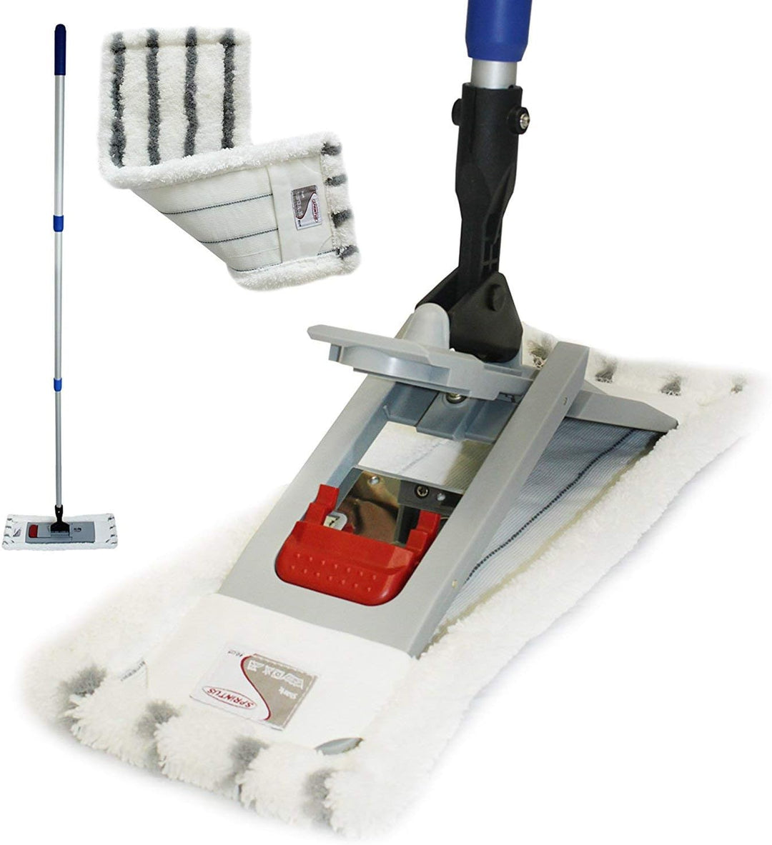 Profi Bodenwischer-Set Dual | Wischmop mit Teleskopstiel 170 cm + Microfaserbezug | frei stehender M