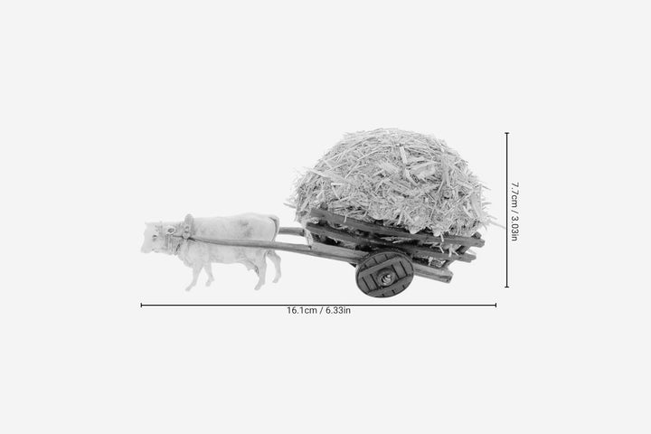 Moranduzzo Wagen mit Heu Geeignet für Krippe 6 cm Massstab 1:32 – MINI 6 – Unzerstörbare Figuren, Ha