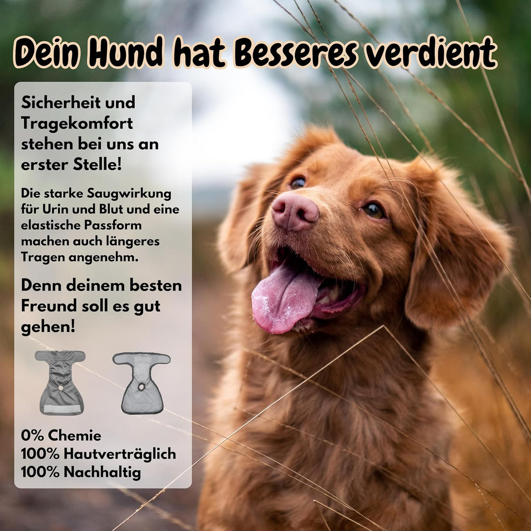 Alpenstern® Wiederverwendbare Hundewindeln für Hündinnen (3 Stück) Waschbare Läufigkeitshose für Hün