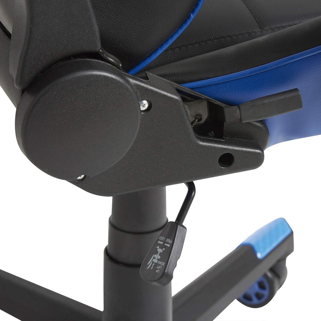 VS Venta-stock Bürosessel Gaming Professional Racer Blue, Stuhl mit Kopfstütze und Lendenkissen (Kun