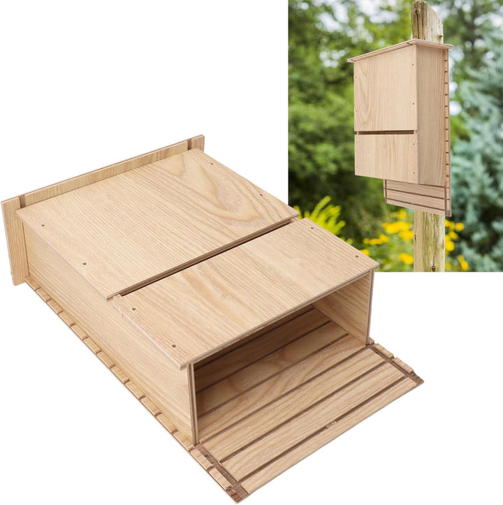 Jiawu Fledermaushaus-Bausatz, Grosses Fledermaushaus aus Holz für den Aussenbereich, Einstöckiger Fl