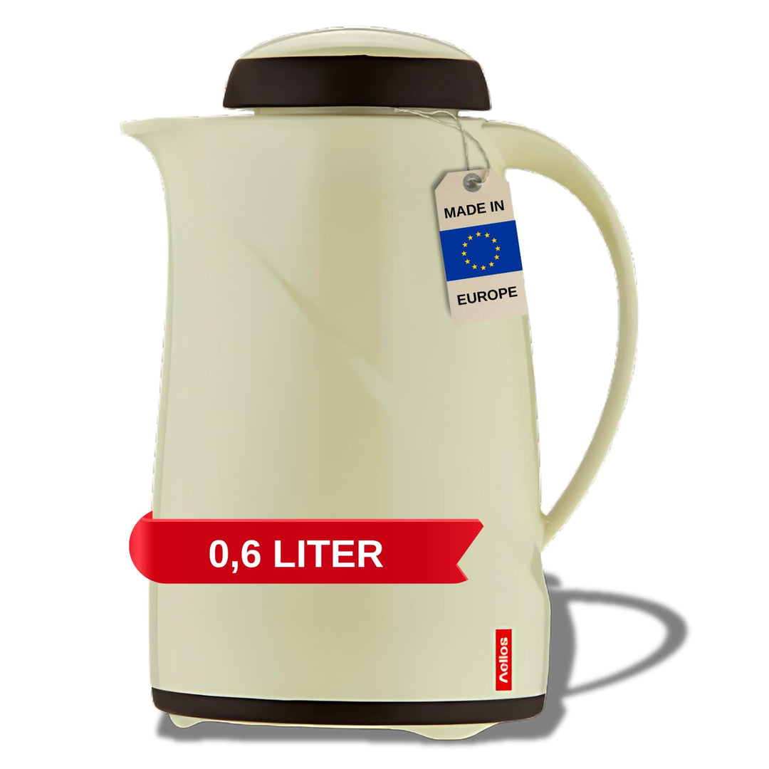 Helios Wave Kunststoff-Isolierkanne, vanille, 0,6 Liter Vanille 0,6 Liter, Vanille 0,6 Liter