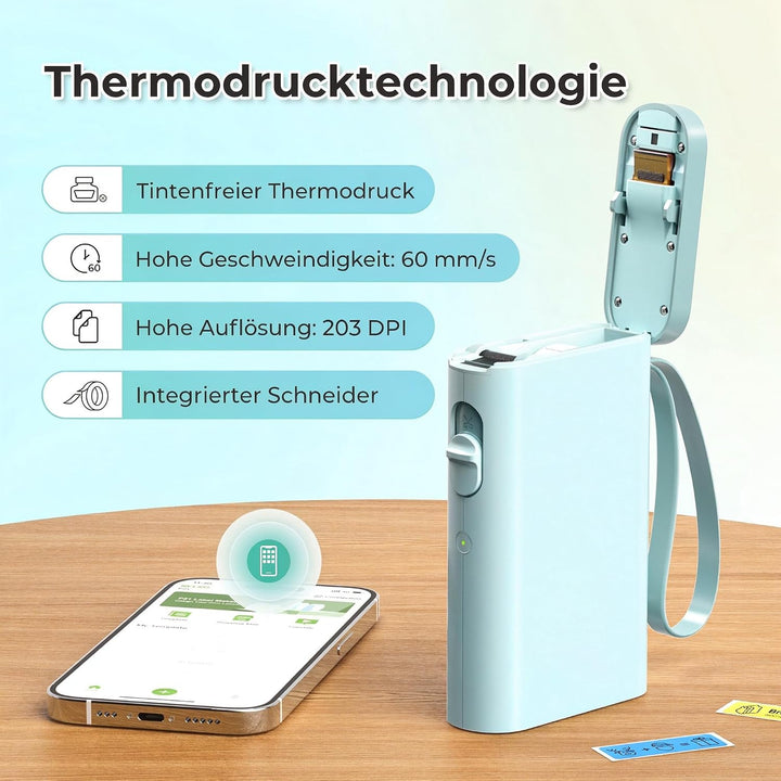 Nelko Etikettendrucker, Bluetooth P21 Selbstklebendes Etikettiergerät Tragbarer beschriftungsgerät s