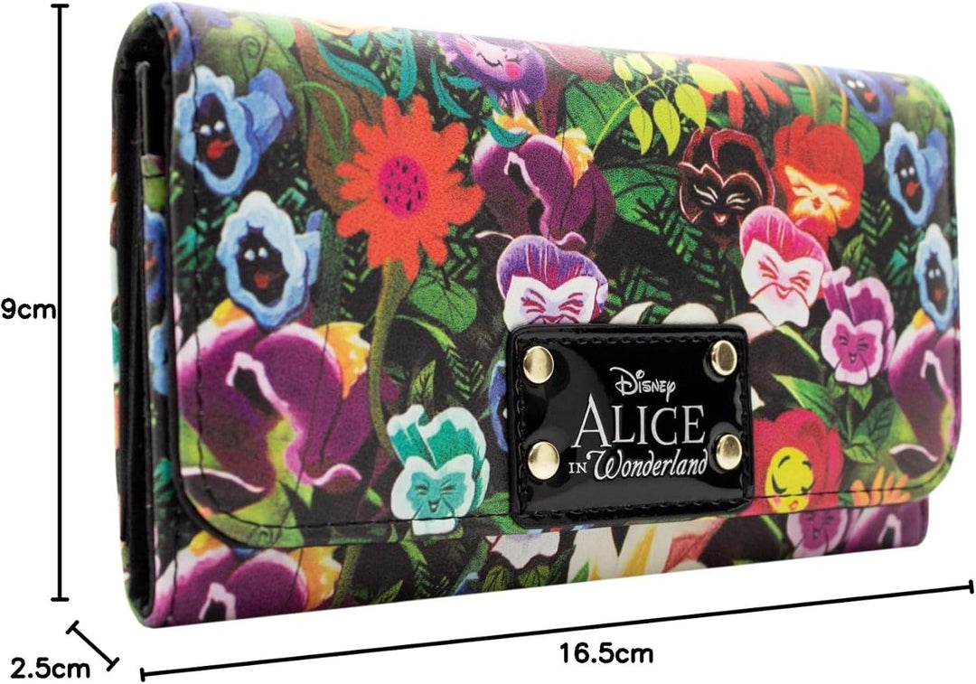 Disney Alice In Wonderland Blumen Grün Portemonnaie Geldbörse