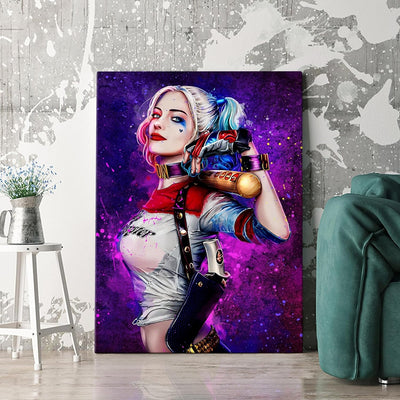 Artmazing | Bild Harley Quinn | Bilder Wand | Harley Quinn Bild bunt | Leinwand Bilder | Pop Art Bil