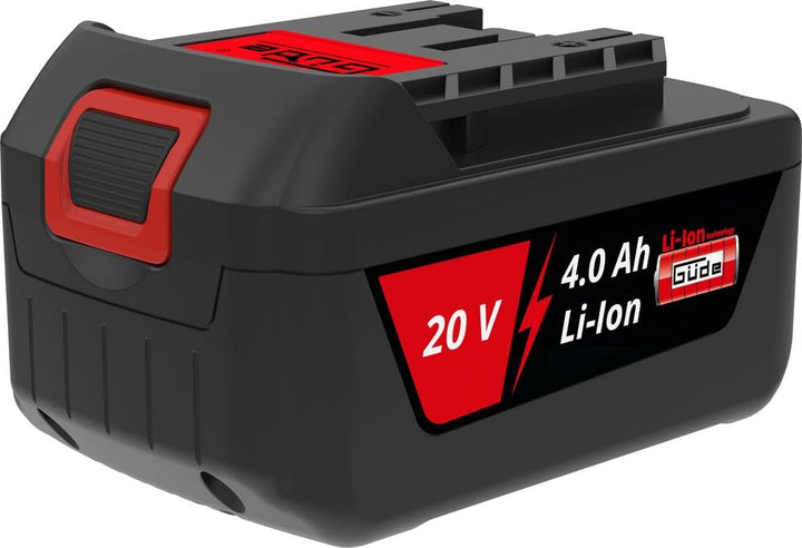 Güde Akkupack AP 20-40.1 (Li-Ionen Akku 20 V, 4 Ah, 80 Wh, Ladezustandsanzeige, passend für Akku Ras