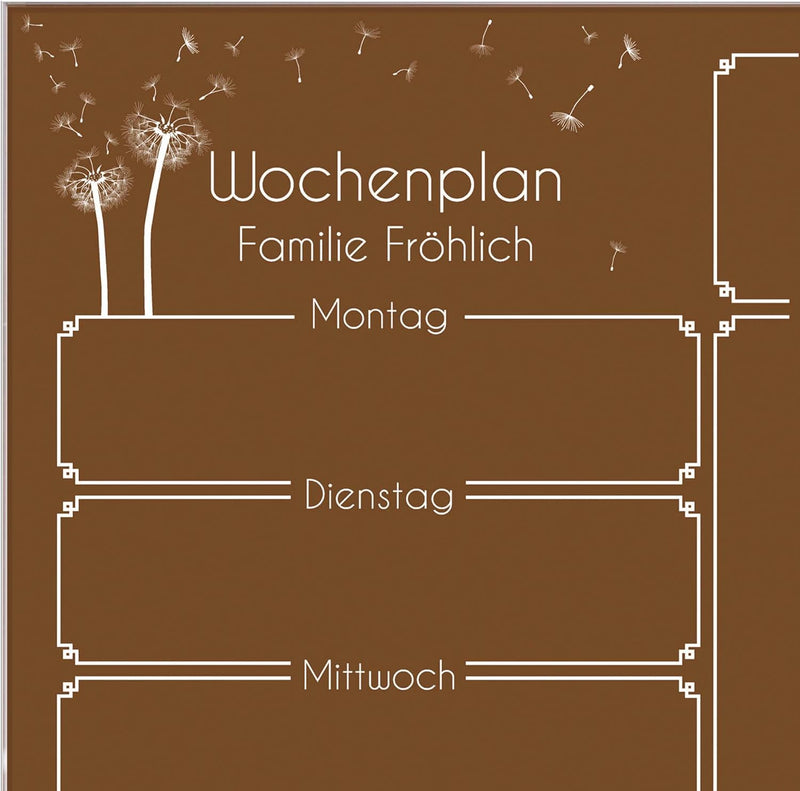 BANJADO Kalender beschreibbar aus Glas | Familienkalender 60cm x 40cm gross | Planer abwischbar mit