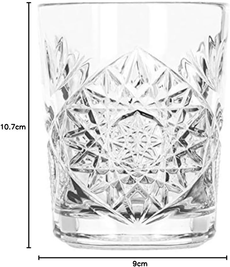 Libbey Hobstar Whiskygläser, Wasserglas, Saftglas, Kristallglas, 350 ml, 6 Stück