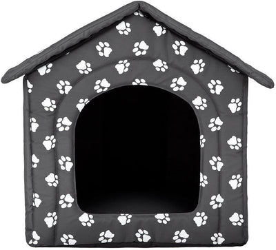 Hobbydog R1 BUDSWL4 Doghouse R1 38X32 cm Grey with Paws, XS, Gray, 600 g Gray XS, Gray XS